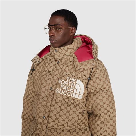 the north face x gucci gg jacquard padded jacket.